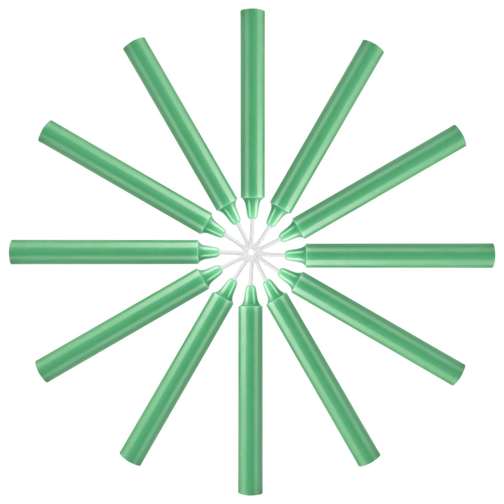 12 green ritual candles