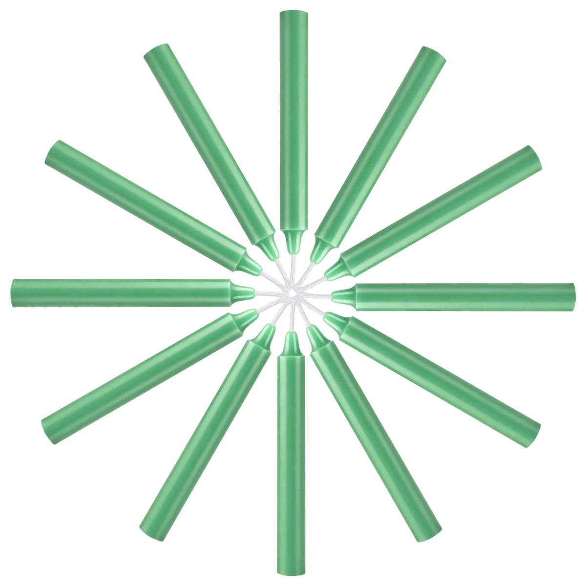 12 green ritual candles