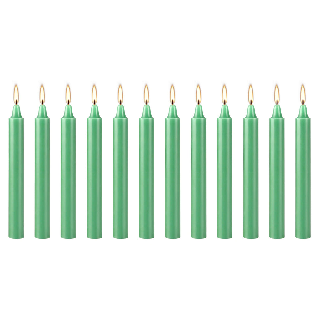 12 green ritual candles