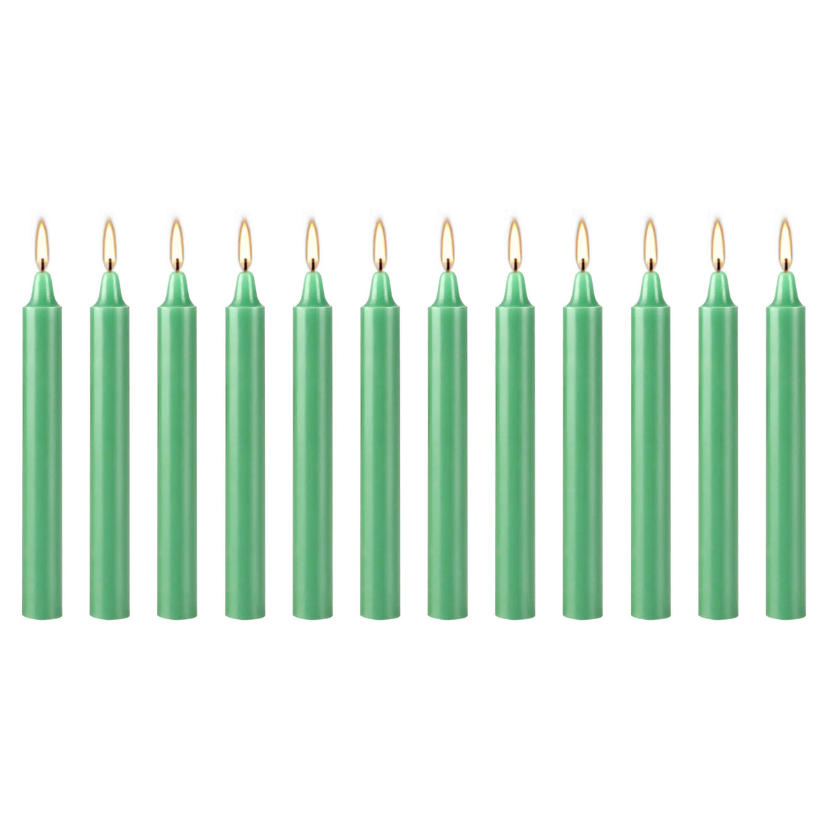 12 green ritual candles