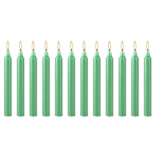 12 green ritual candles