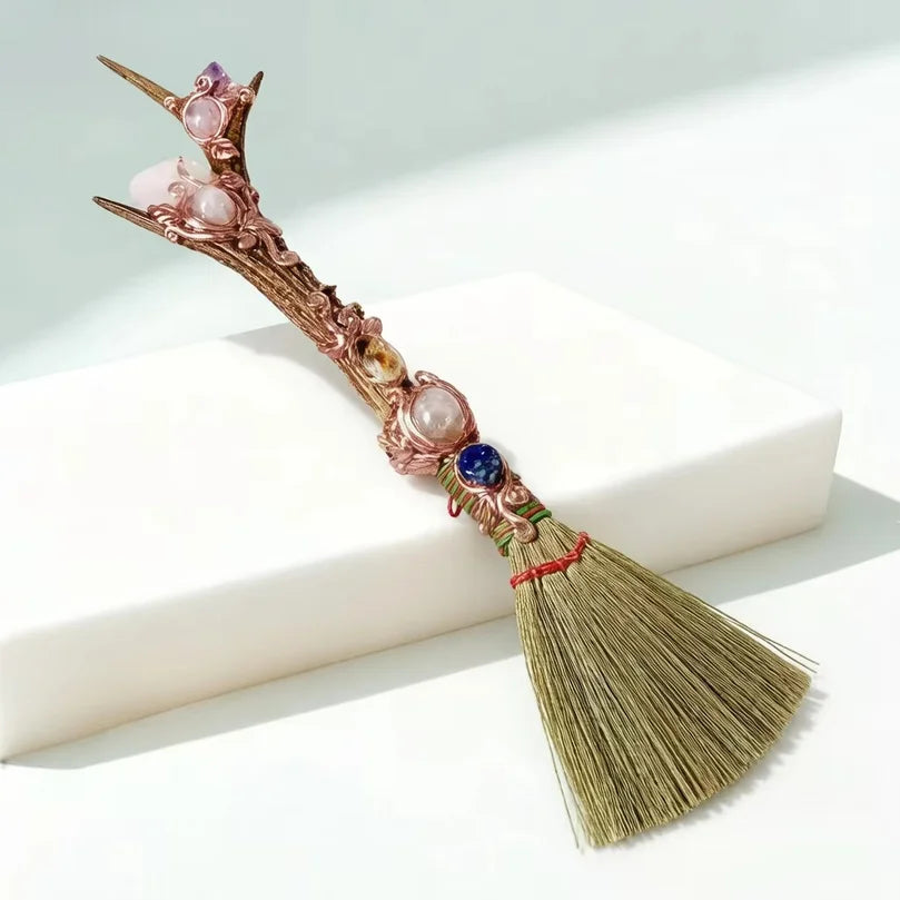 Crystal antler wand