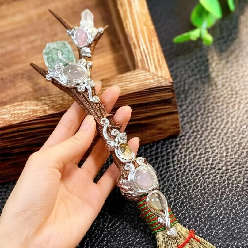 Crystal antler wand