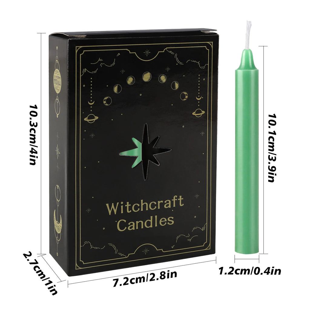 12 green ritual candles