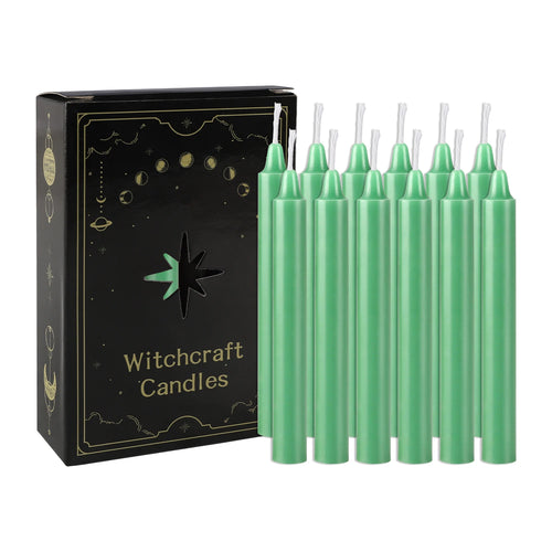 12 green ritual candles
