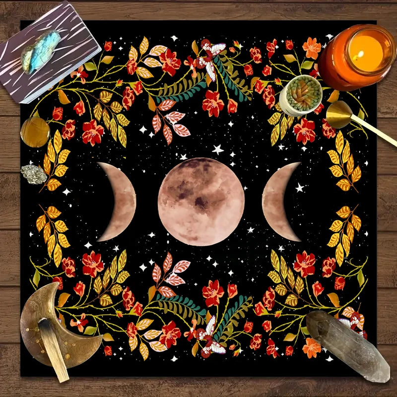 Moonlight flower tarot mat