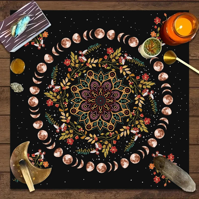 Moonlight flower tarot mat