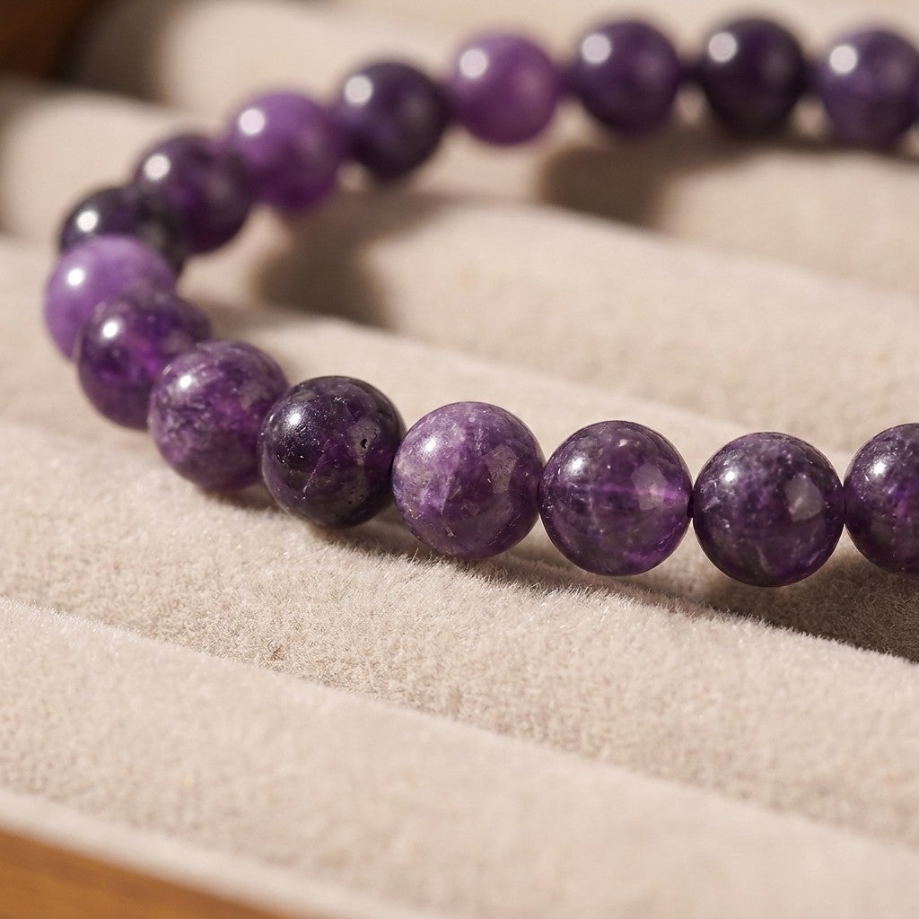 Amethyst Calm Bracelet - close-up detail