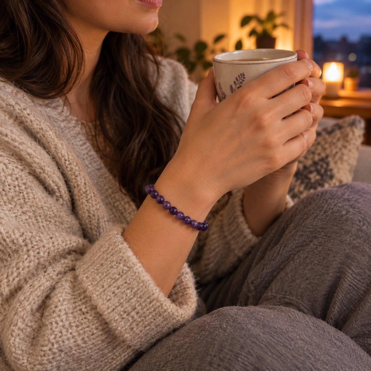 Amethyst Calm Bracelet - worn