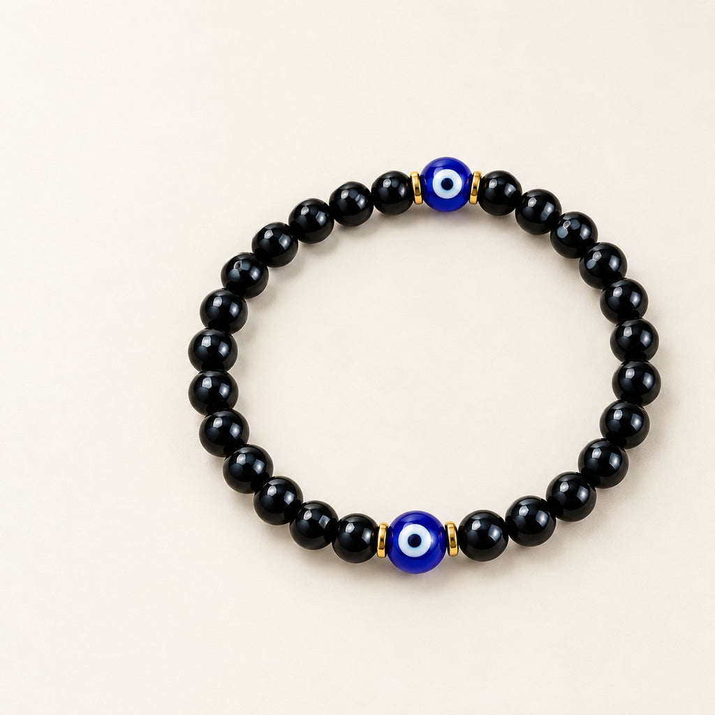 Evil Eye & Black Tourmaline Bracelet - product photo