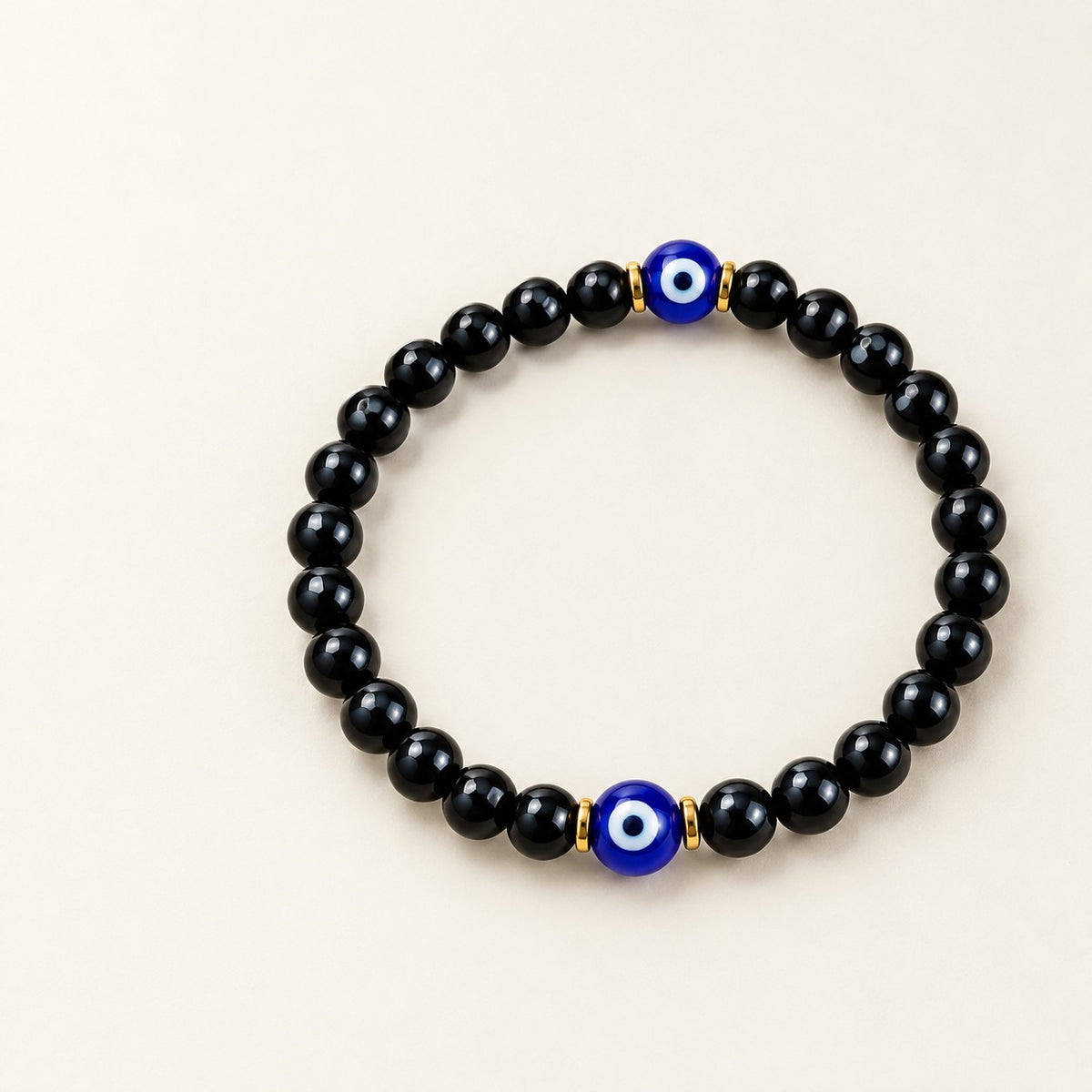 Evil Eye & Black Tourmaline Bracelet - product photo