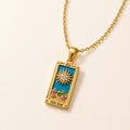 Gold Tarot Card Pendant Necklace - product photo