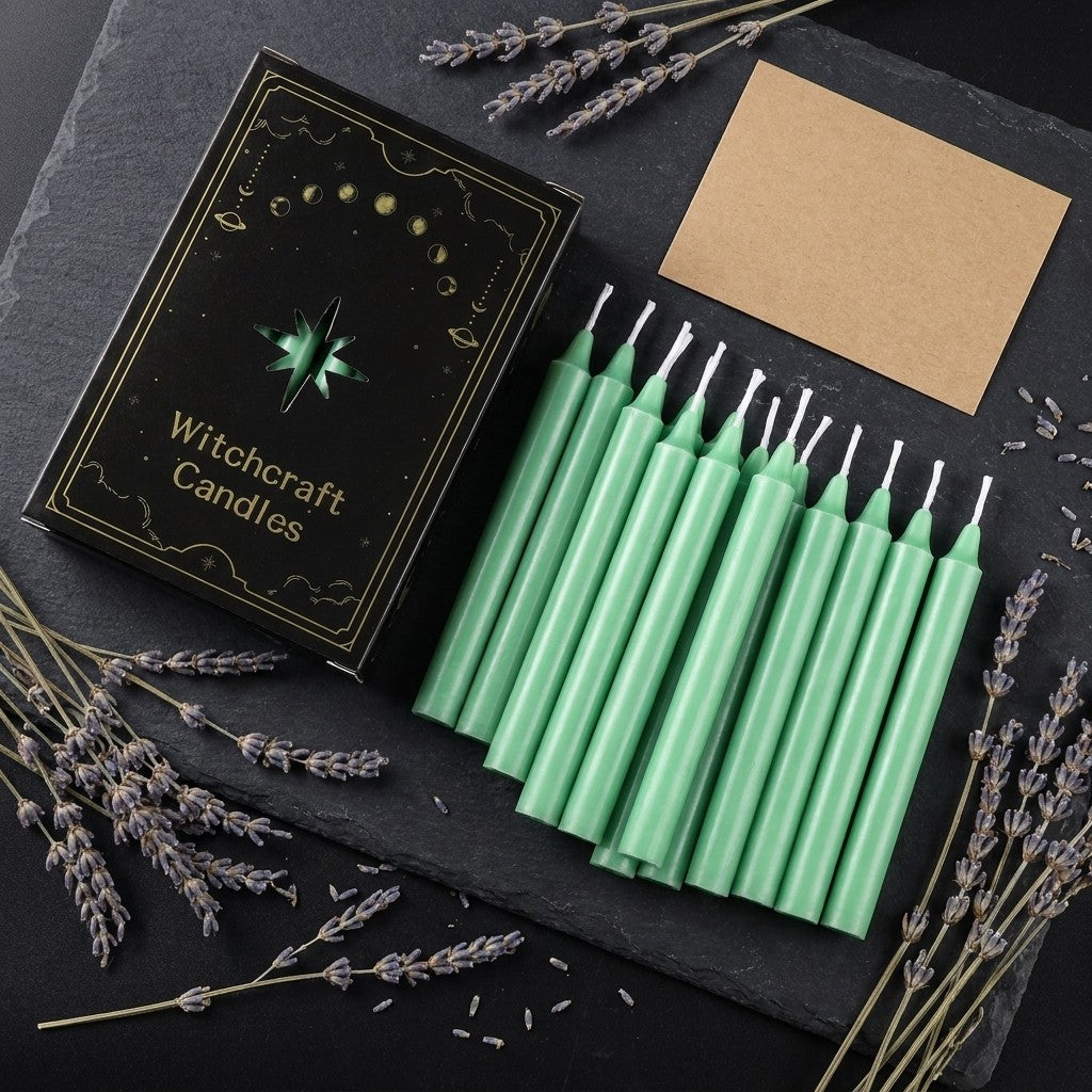 Green Ritual Candles (12 pack) - what's in the box