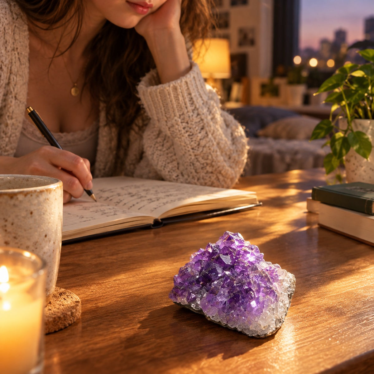 Natural Amethyst Geode - in use