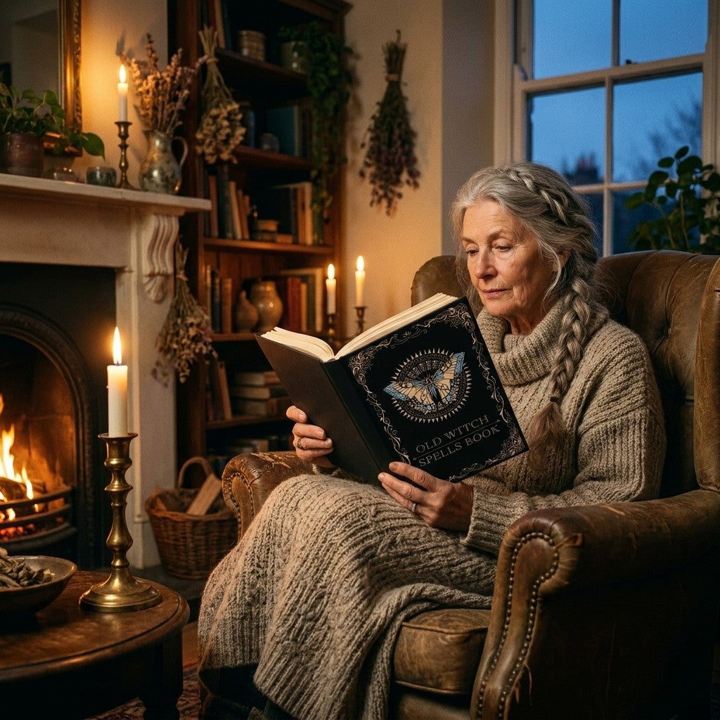 Old Witch Spells Book - in use