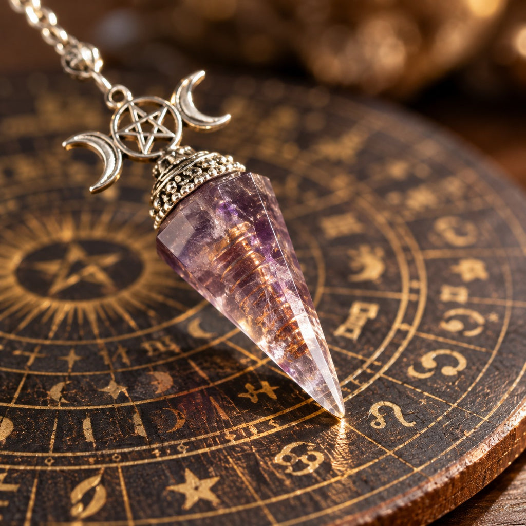 Spirit Pendulum + Divination Disc - close-up detail