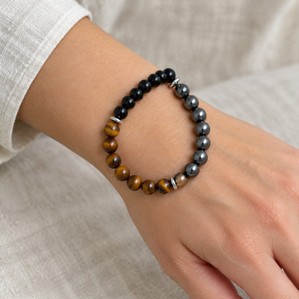 Triple Protection Bracelet - worn or held for scale