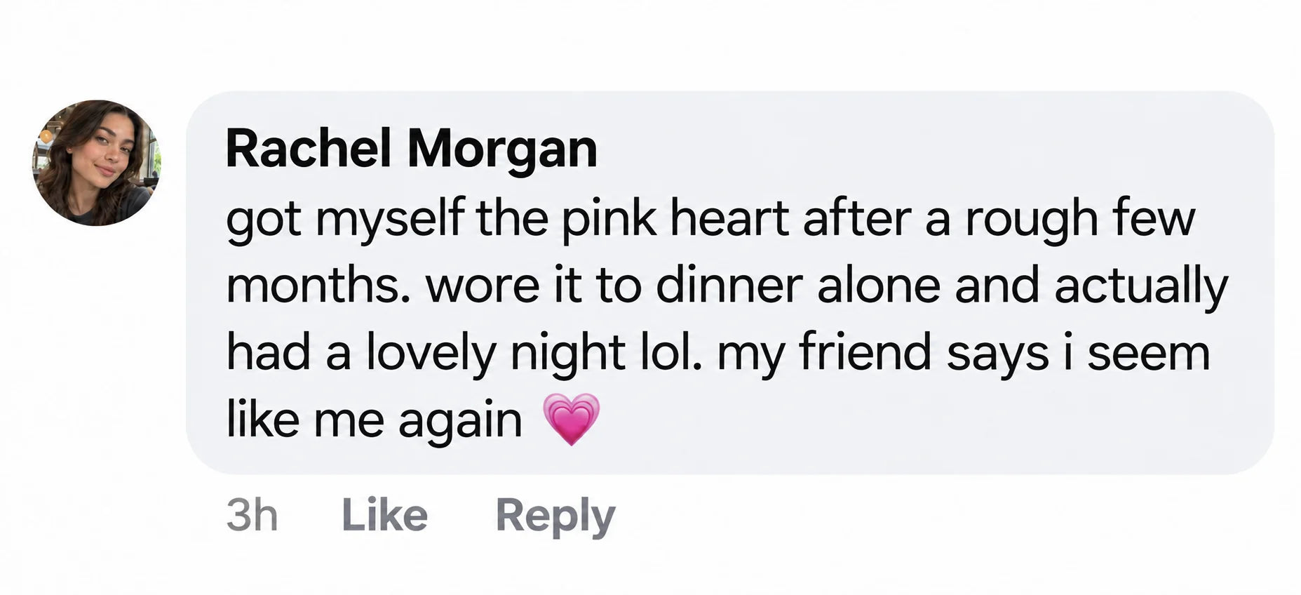 Rachel says the necklace helped her feel like herself again