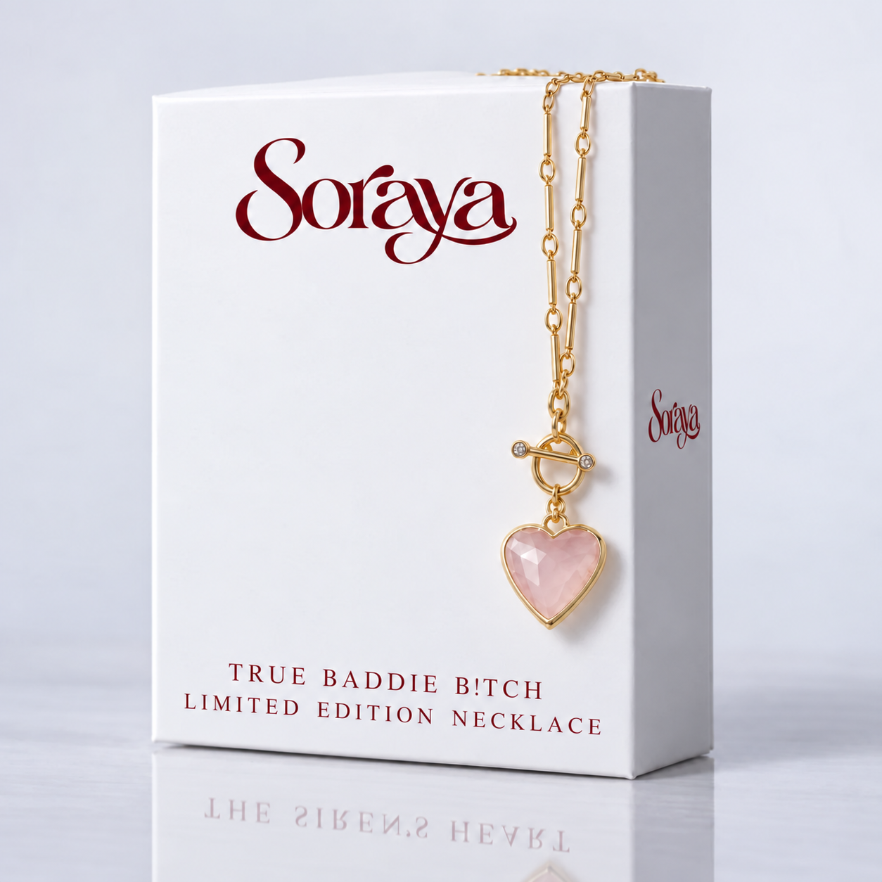 True Baddie B!tch Limited Edition Necklace in Soraya packaging